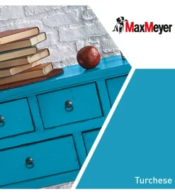 Smalti All' Acqua-Max Meyer Smalto all'acqua acril-poliuretanico "brillante" colore turchese, 125 ml