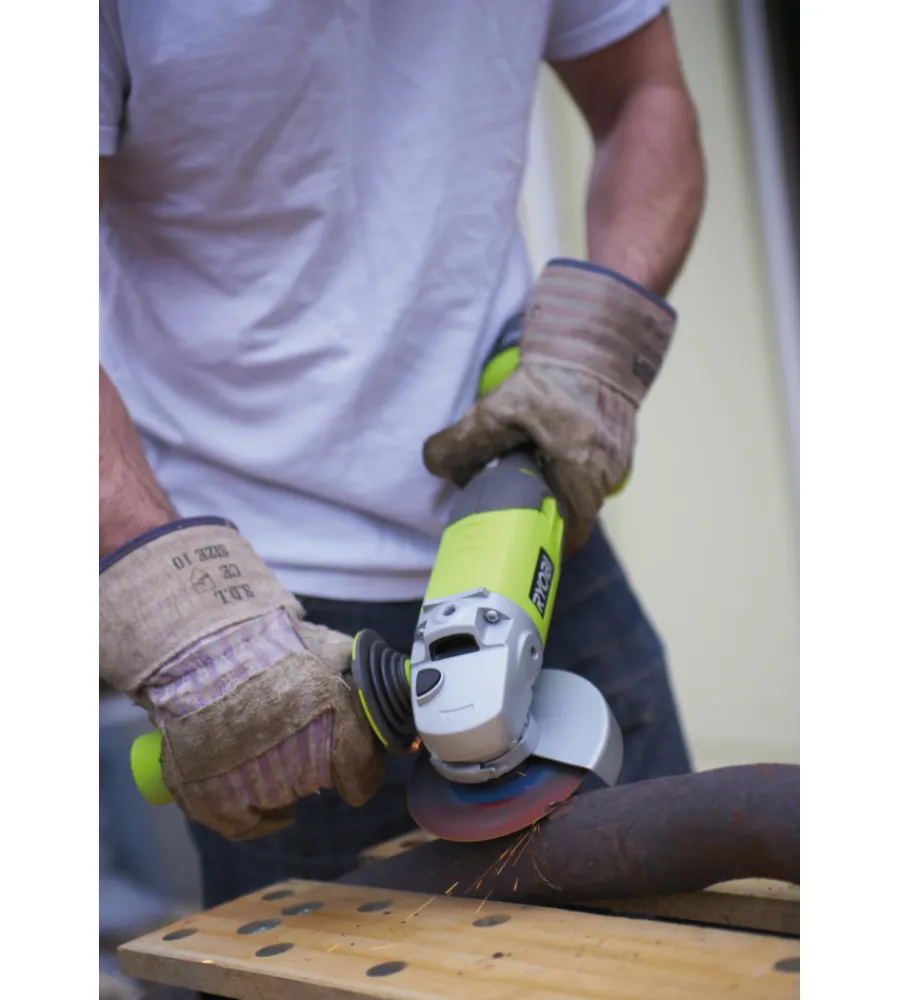 Smerigliatrici-Ryobi Smerigliatrice angolare a batteria "r18ag-0" mola da 115mm 18v solo corpo macchina