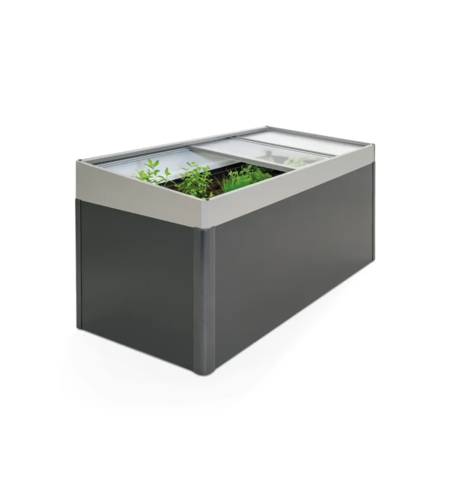 Coltivazione E Cura-Biohort Sopralzo dell'aiuola rialzata 2x1 grigio quarzo metallizzato - . 68013