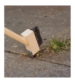 Attrezzatura Giardinaggio-Verdemax Spazzola con manico in legno e punta in acciaio -