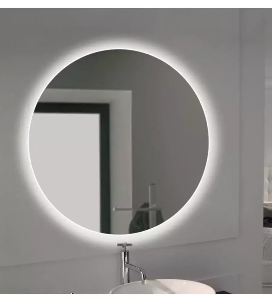 Emuca Accessori Bagno|Specchio "cassiopea" con led integrato, ø 60cm