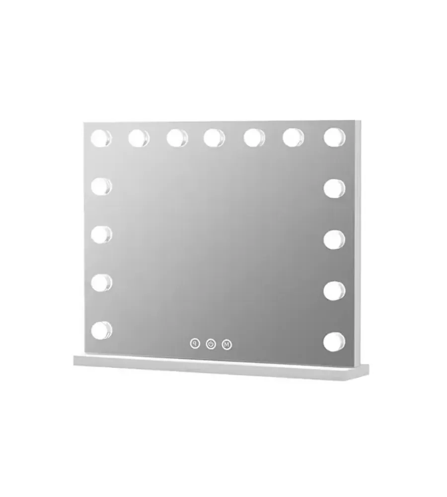 BellaHome Decorazione Pareti|Specchio con luci led "hollywood", 58x12x48 cm