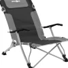 Brunner Campeggio|Spiaggina pieghevole "bula xl" in acciaio e poliestere nero e grigio 61x74x87/31 cm