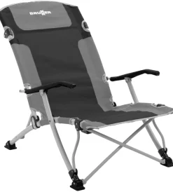 Brunner Campeggio|Spiaggina pieghevole "bula xl" in acciaio e poliestere nero e grigio 61x74x87/31 cm