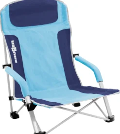 Brunner Campeggio|Spiaggina pieghevole "bula" in acciaio e poliestere azzurro e blu 57x50x73,5 cm
