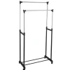 Decorazione Ambienti|Stender appendiabiti doppio con ruote, 80x42x95/170 cm