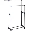 Best Stender appendiabiti doppio estensibile con ruote, 82,5/125x42,5x97/170 cm Decorazione Ambienti