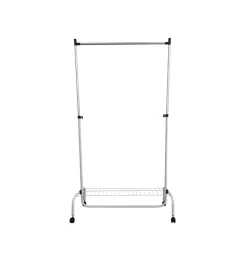 New Stender appendiabiti singolo estensibile con ruote in metallo bianco 90x45x102/172 cm Decorazione Ambienti