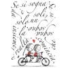 Decorazione Pareti|Stickers murale autoadesiva "tandem" - 47x70 cm - 1 foglio.