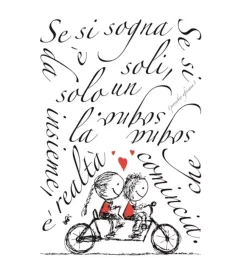 Decorazione Pareti|Stickers murale autoadesiva "tandem" - 47x70 cm - 1 foglio.