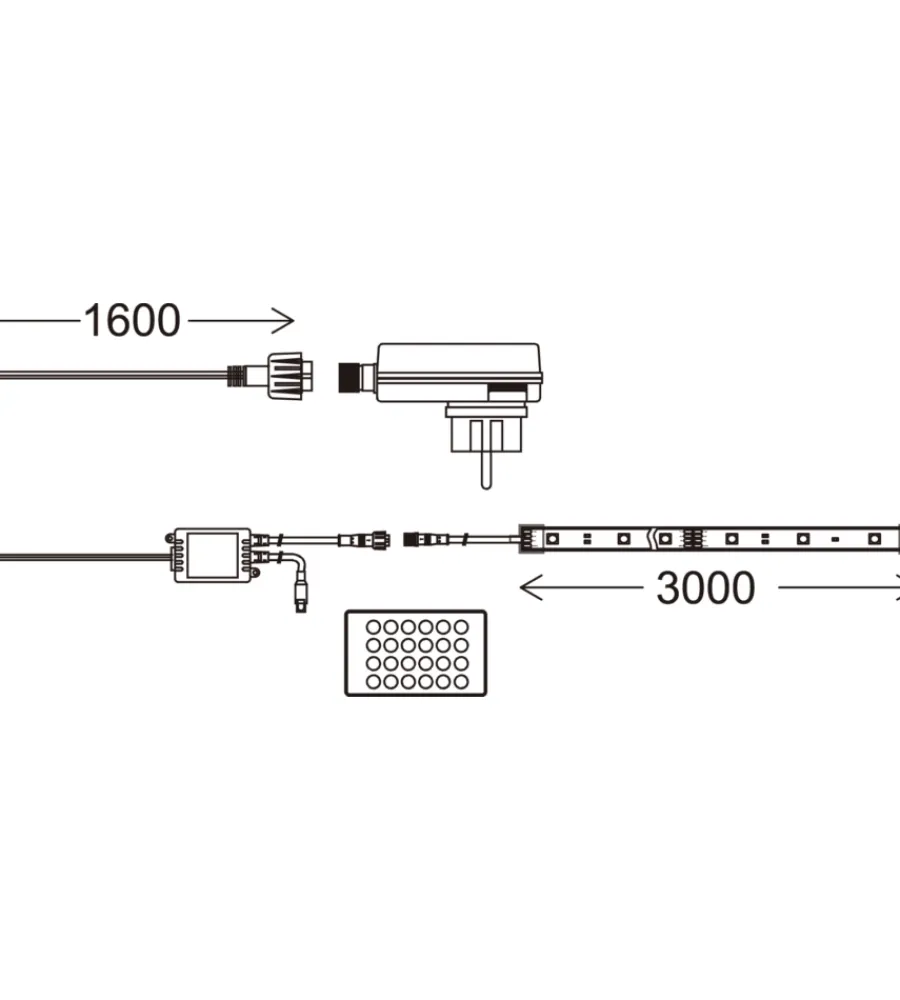 Illuminazione Per Interno- Striscia led 3 mt con telecomando, 18w