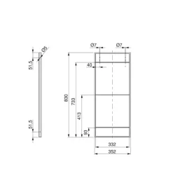 Emuca Armadi|Struttura per scaffale lader in acciaio nero, 83 cm
