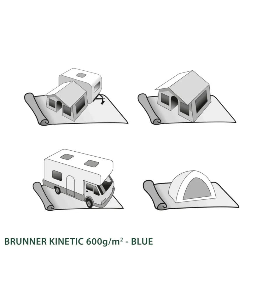 Campeggio-Brunner Stuoia da campeggio "kinetic 600" blu e grigio 300x300 cm