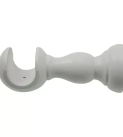 Tessile D'Arredo|Supporto aperto per bastone ø23mm con viti e tasselli - colore bianco.