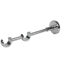 Tessile D'Arredo|Supporto doppio 20 cm cromo per tubo tenda diametro 20 mm