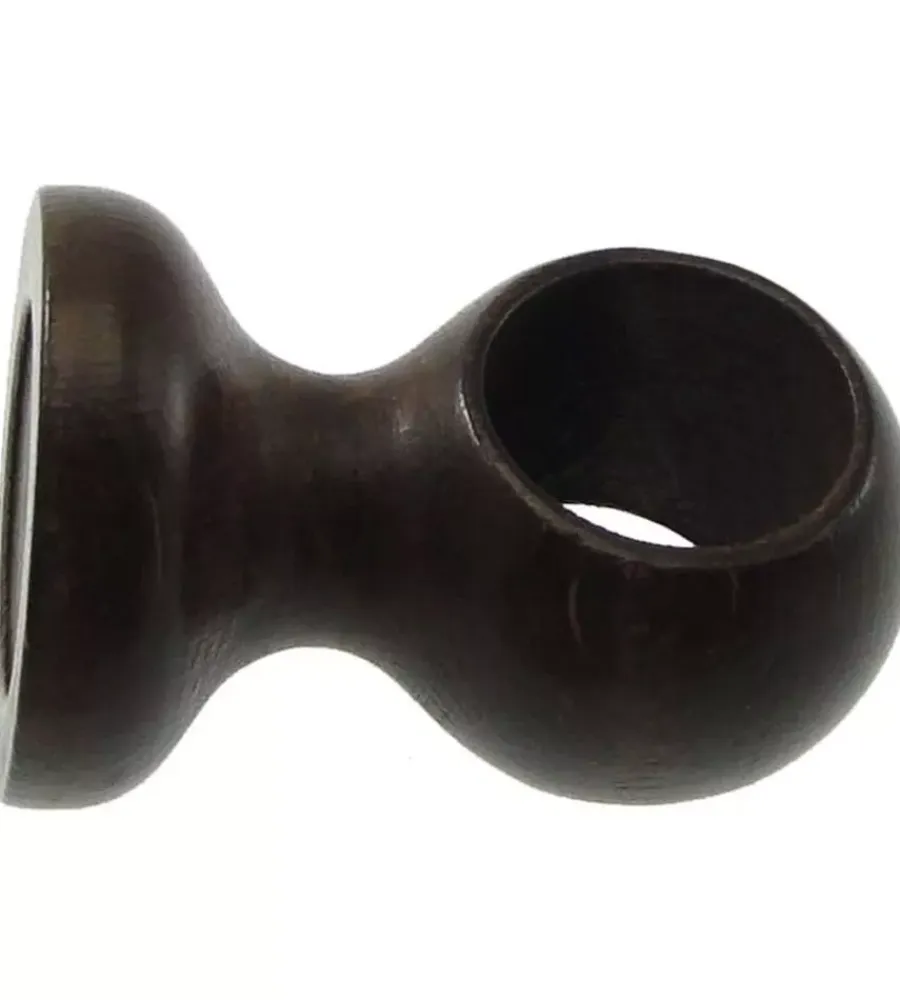 Tessile D'Arredo- Supporto per soffitto per bastone ø28mm con viti e tasselli - colore noce.