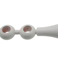 Tessile D'Arredo|Supporto regolabile per doppio bastone ø23mm con viti e tasselli - colore bianco.