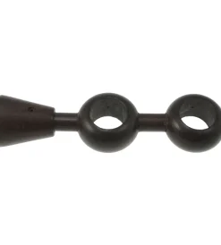Tessile D'Arredo|Supporto regolabile per doppio bastone ø28mm con viti e tasselli - colore noce.