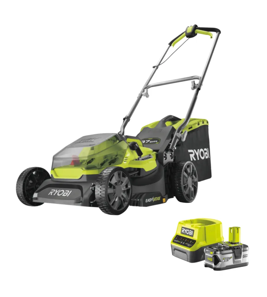 Tagliaerba-Ryobi Tagliaerba a batteria "ry18lm37a-140" taglio 37cm 18v, batteria 4ah inclusa