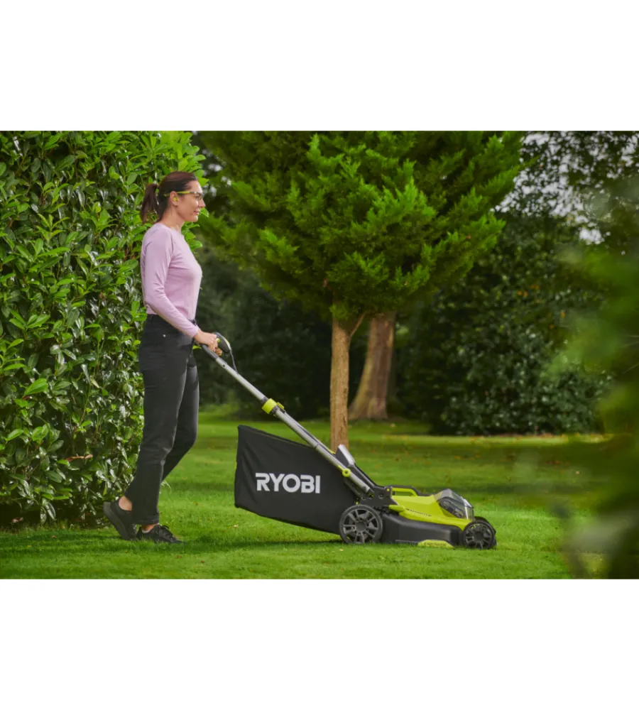 Tagliaerba-Ryobi Tagliaerba a batteria "ry18lmx40c-150" taglio 40cm 18v,batteria 5.0ah inclusa