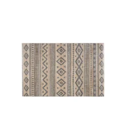 Tessile D'Arredo|Tappeto da interno in bamboo "etnic bianco-grigio", 140x200 cm