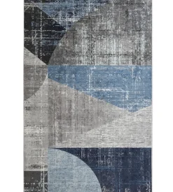 Discount Tappeto "double" blu celeste, 110x170 cm Tessile D'Arredo
