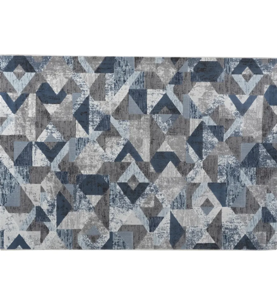 Tessile D'Arredo- Tappeto "double" grigio celeste, 110x170 cm