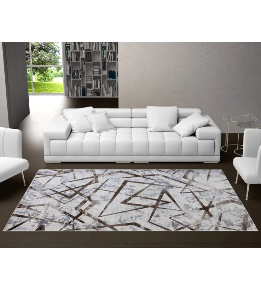 Tessile D'Arredo- Tappeto "double" marrone, 110x170 cm