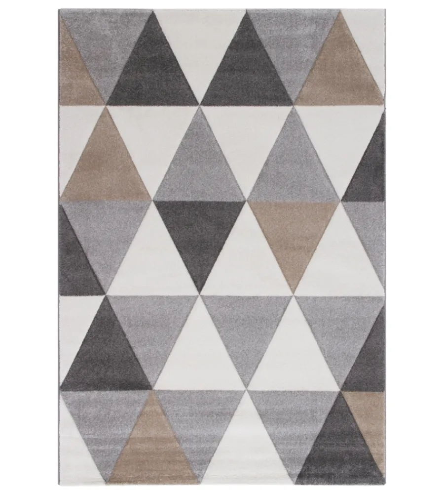 Tessile D'Arredo- Tappeto "edition" triangoli grigi, 160x230 cm