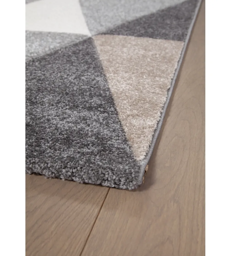 Tessile D'Arredo- Tappeto "edition" triangoli grigi, 160x230 cm