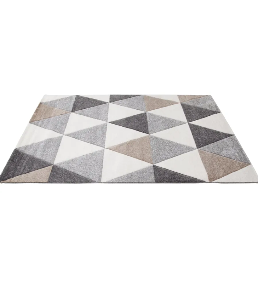 Tessile D'Arredo- Tappeto "edition" triangoli grigi, 160x230 cm