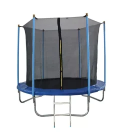 Best Tappeto elastico da giardino per bambini in acciaio e pvc con rete e scaletta 244 cm Giochi E Casette Bimbo