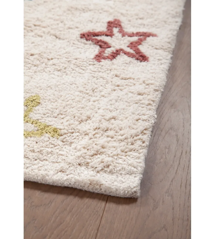 Tessile D'Arredo- Tappeto "fantasia 2" cotone multicolor, 150x100 cm