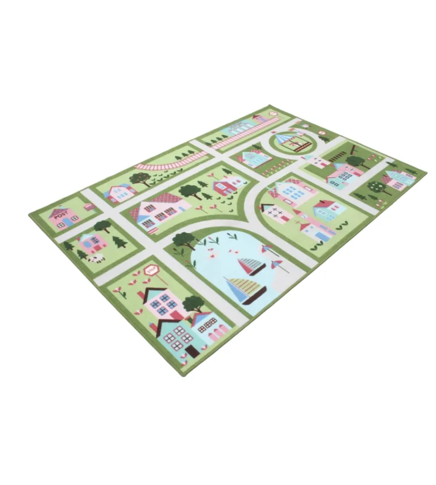 Tessile D'Arredo- Tappeto "green play" verde, 140x80 cm