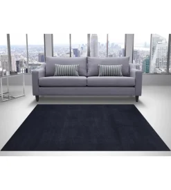 Tessile D'Arredo|Tappeto "milano" tinta unita blu, 160x230 cm