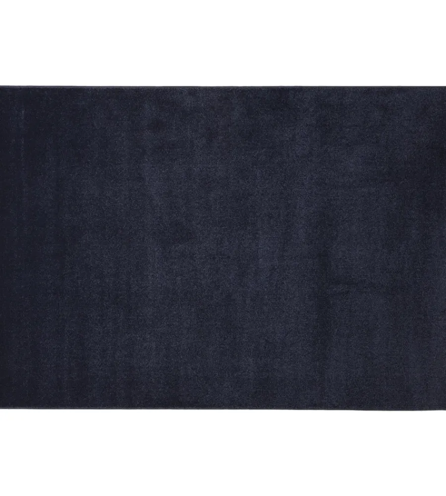 Tessile D'Arredo- Tappeto "milano" tinta unita blu, 110x170 cm