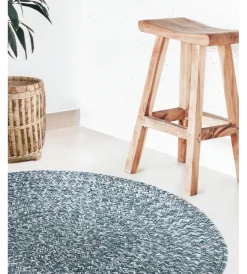 Tessile D'Arredo|Tappeto "solid" rotondo acqua, ø 120 cm