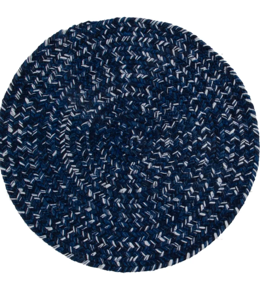 Tessile D'Arredo- Tappeto "solid" rotondo blu, ø 120 cm
