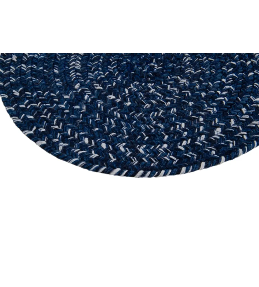 Tessile D'Arredo- Tappeto "solid" rotondo blu, ø 120 cm