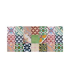 Tessile D'Arredo|Tappeto vinilico stampato "mosaico", 50x110 cm