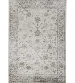 Tessile D'Arredo- Tappeto "vintage" grigio floreale, 200x290 cm