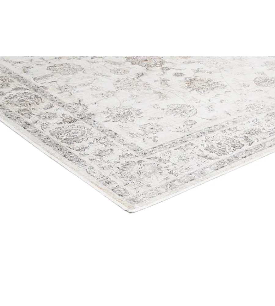 Tessile D'Arredo|Tappeto "vintage" grigio floreale, 160x230 cm