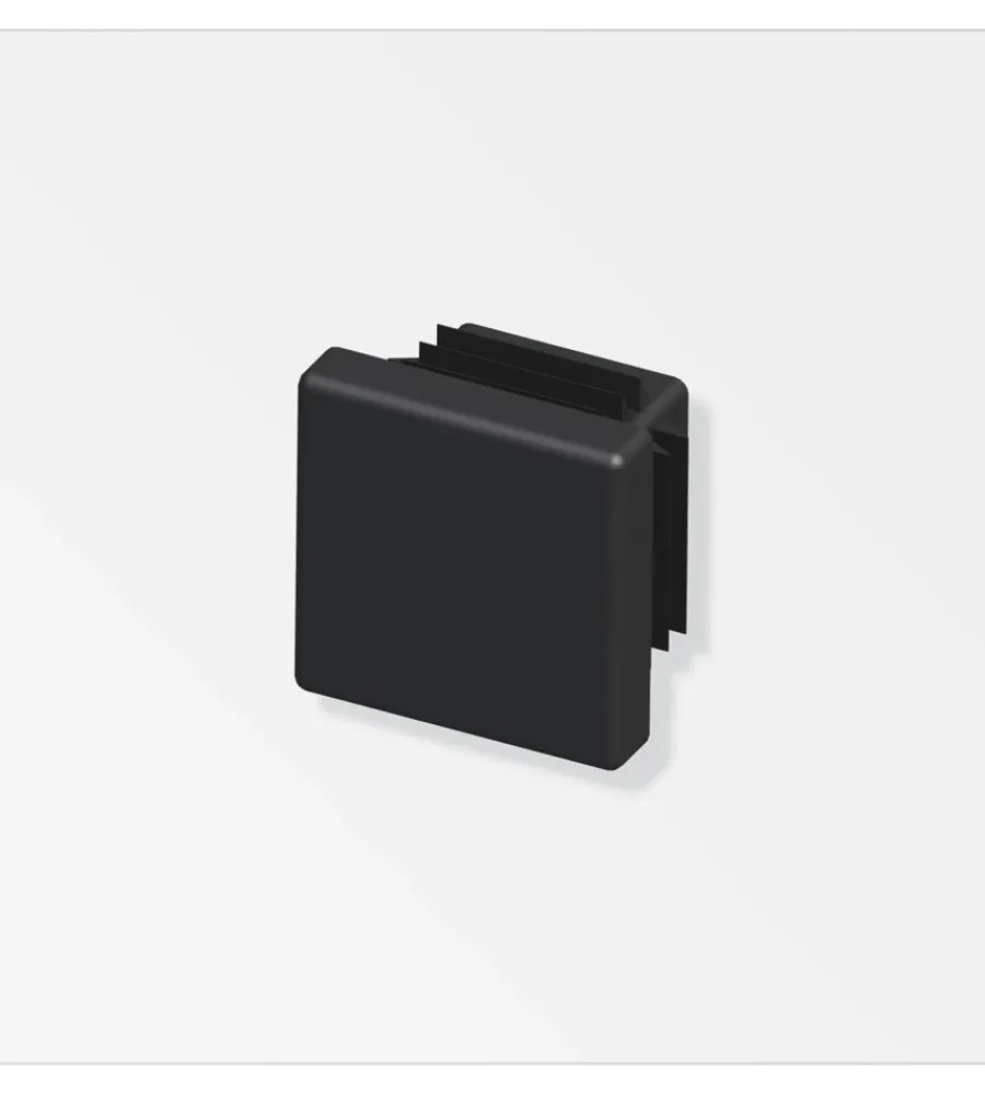 Ferramenta Per Mobili E Infissi-Alfer aluminium Tappo quadrato a lamelle 15.5 pe nero 2 pezzi.