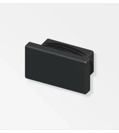 Ferramenta Per Mobili E Infissi-Alfer aluminium Tappo rettangolare a lamelle 19.5x35 pe nero 2 pezzi.