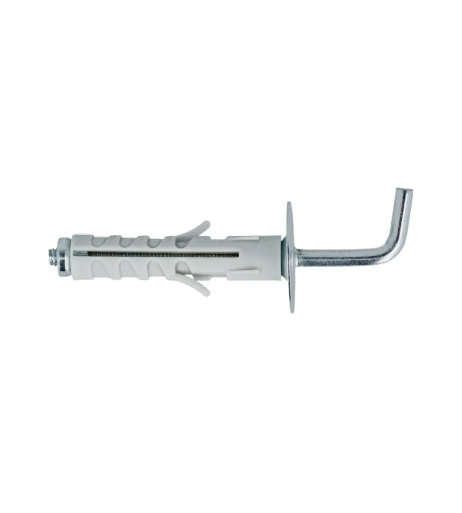 Hot Tasselli in nylon ø 12 x 45 con gancio lungo 4 pz. Sistemi Di Fissaggio