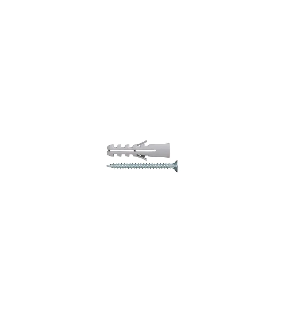 Sistemi Di Fissaggio- Tasselli in nylon ø 6 x 30 senza collarino con viti tps 4,5 x 40 - 20 pz.