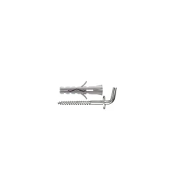 Sistemi Di Fissaggio- Tasselli in nylon ø 6 x 30 senza collarino con gancio corto a vite 12 pz.