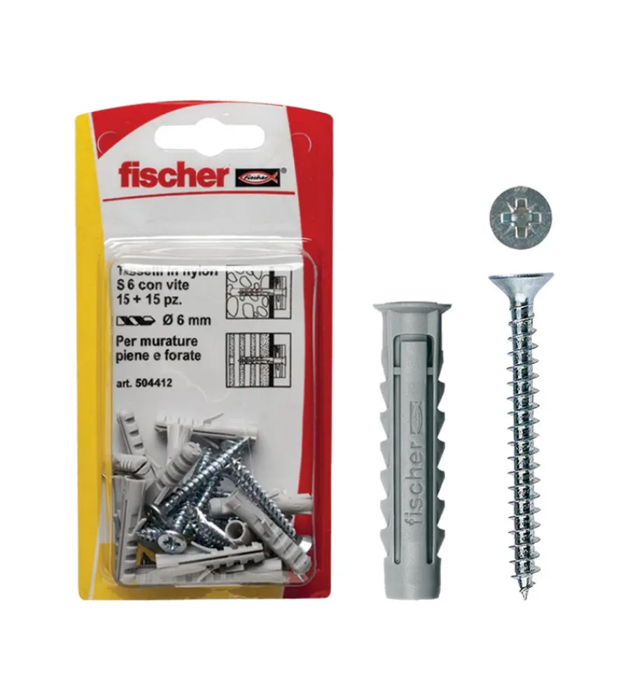 Sistemi Di Fissaggio-Fischer Tasselli in nylon sx plus 5 v k con vite