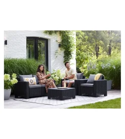 Mobili Da Giardino E Accessori-Keter Tavolino da esterno california color grafite, 68x68x35 cm -