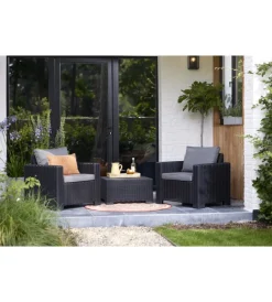 Mobili Da Giardino E Accessori-Keter Tavolino da esterno california color grafite, 68x68x35 cm -